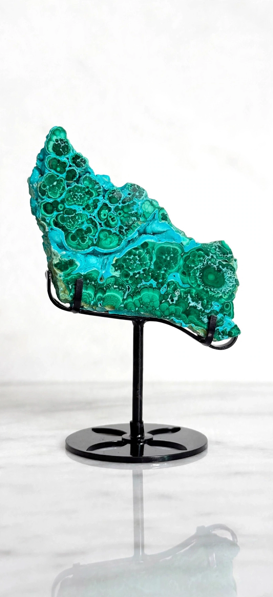 Prachtige chrysocolla op standaard